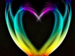 Corazón formado con luces de colores