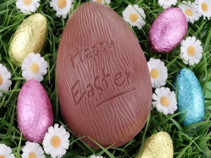 Postal: Huevos de Pascua de chocolate