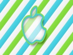 Logo de Apple, en colores azul y verde