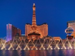 La Torre Eiffel vista desde el Hotel-Casino Bellagio, Las Vegas, Nevada (USA)