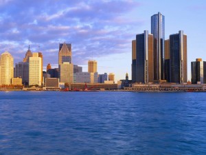 Postal: Amanecer en Detroit, Míchigan