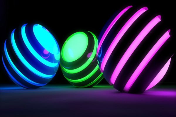 Esferas con luz de colores