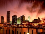 Bahía de Miami al atardecer, Florida