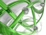 Diseño abstracto 3D en colores blanco y verde