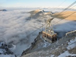 Teleférico del Monte Seceda, en los Dolomitas (Italia)