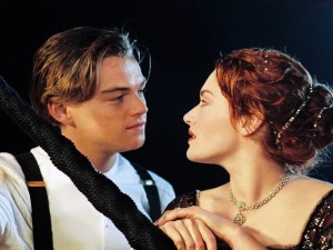 Postal: Protagonistas de la película Titanic