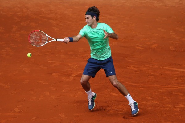 Roger Federer, jugando la final del Masters de Roma 2013