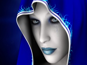 La mujer de azul