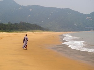 Playa en la isla del monte Putuo, China