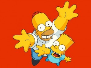 Postal: Homer y Bart Simpson