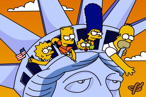 Los Simpson en la Estatua de la Libertad