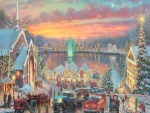 "Lights of Christmastown" de Thomas Kinkade