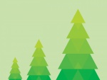 Tres pinos formados por triángulos verdes
