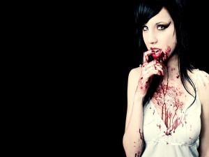 Vampiresa manchada de sangre