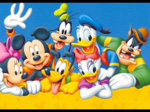 Postal: Mickey Mouse y sus amigos