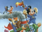 Mickey y Goofy navegando