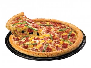 Postal: Pizza con mucho queso fundido
