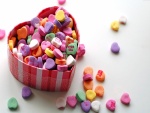 Caramelos de corazones con mensaje