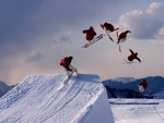 Secuencia de un salto de esquí acrobático