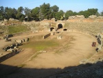 Arena del Anfiteatro Romano de Mérida, en España