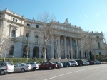 Fachada del Palacio de la Bolsa de Madrid (España)