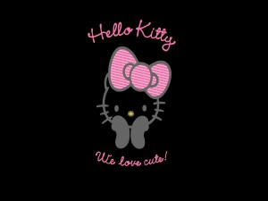 Hello Kitty con un lazo rosa