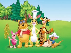 Postal: Pooh y sus amigos