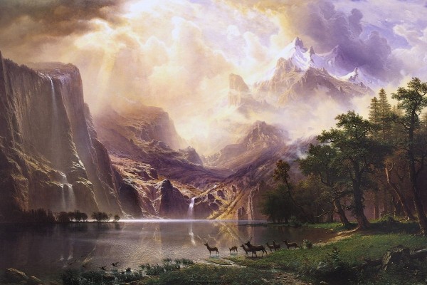 Entre las montañas de Sierra Nevada (California), por Albert Bierstadt (1868)