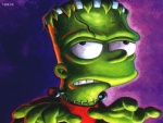 Bart Simpson caracterizado de Frankenstein