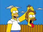 Homer Simpson con la cabeza de Ned Flanders