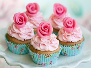 Bonitos cupcakes de rosas