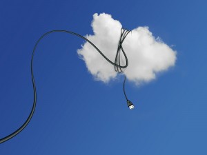 Cable enrollado en una nube