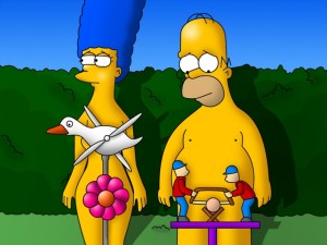 Homer y Marge (casi) desnudos