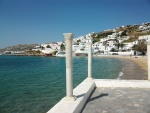 Columnas a pie de playa, Míkonos, Grecia
