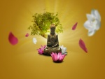 Buda rodeado de flores