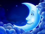 La luna en su cama de nubes