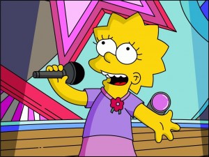 Postal: Lisa Simpson cantando