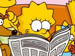 Lisa Simpson leyendo el periódico