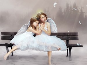 Postal: Dos hermosos ángeles