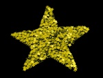 Estrella grande y dorada formada por estrellas más pequeñas