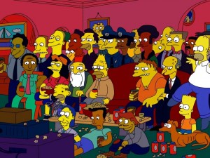 Postal: La gran familia de "Los Simpson"