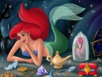 La Sirenita con sus tesoros