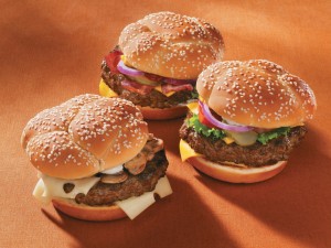Tres hamburguesas diferentes