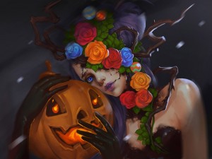 Postal: Princesa de Halloween
