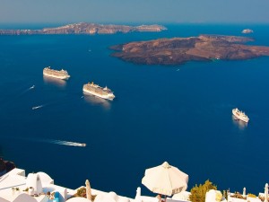 Postal: Barcos en el Mar Egeo