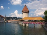 El puente Kapellbrücke en Lucerna, Suiza