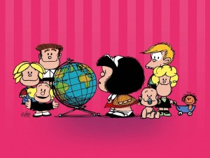 Postal: Mafalda y sus amigos