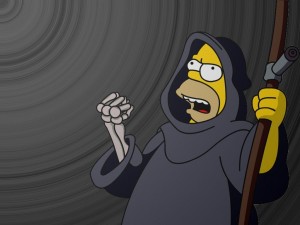 Postal: Homero como La Muerte
