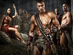 Algunos personajes de la serie "Spartacus"