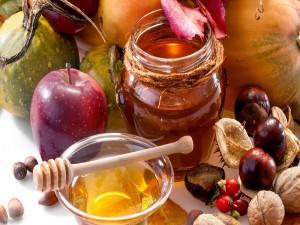 Frutas, nueces y miel